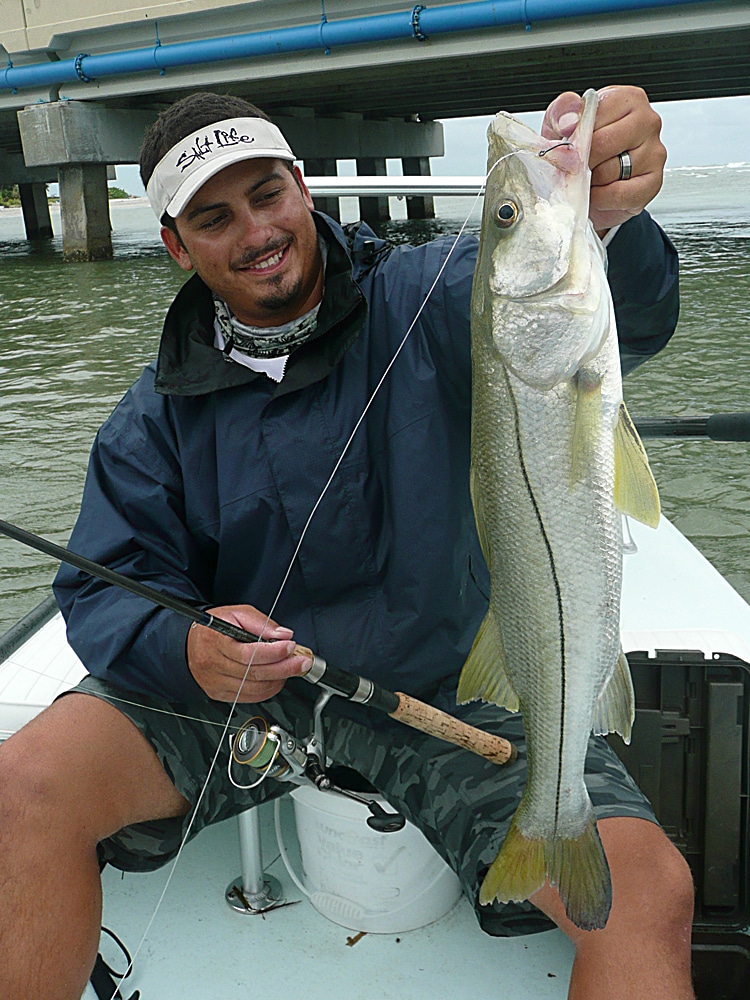 Snook caught near a bridge