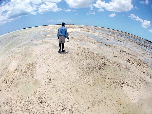 walking in shallow water