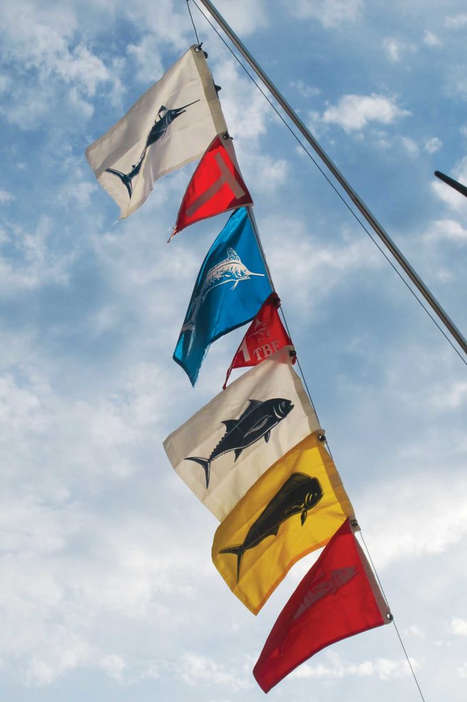 billfish flags on boat