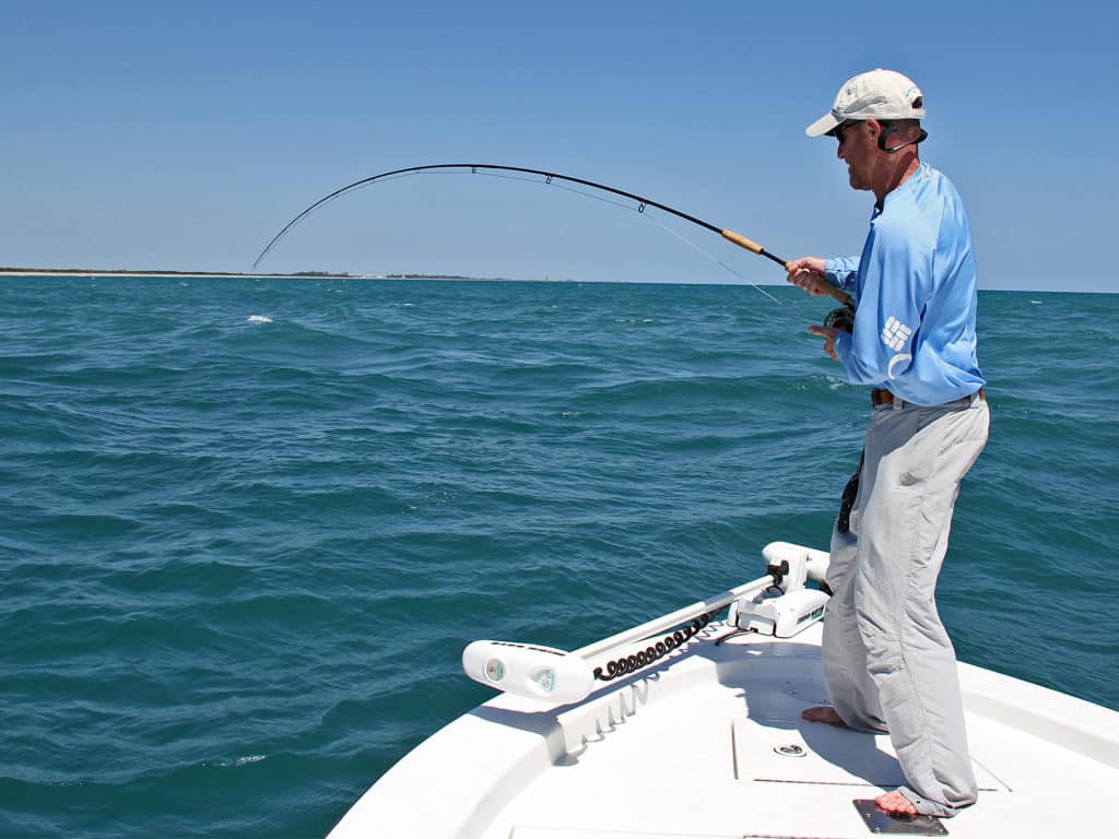 Big jacks will sound once they see the boat, so pick a fly rod with some lifting power.