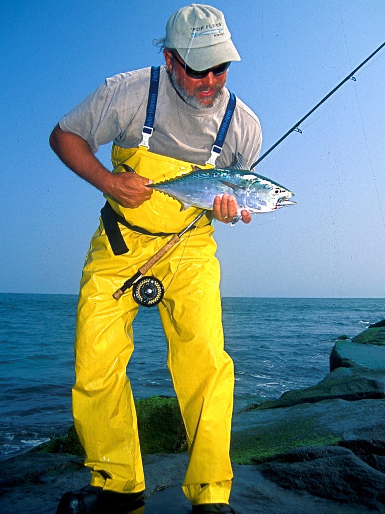 Surf fishing for false albacore is a special challenge, the pinnacle of the sport, calling for fast, long, accurate casts.
