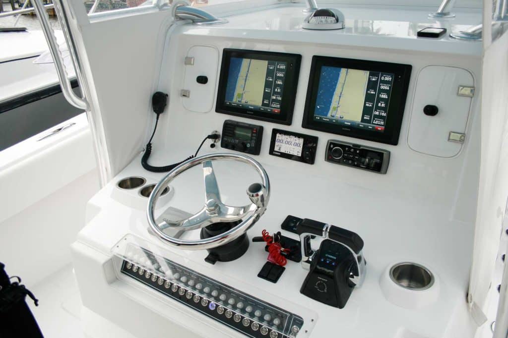 electronics display on fishing boat