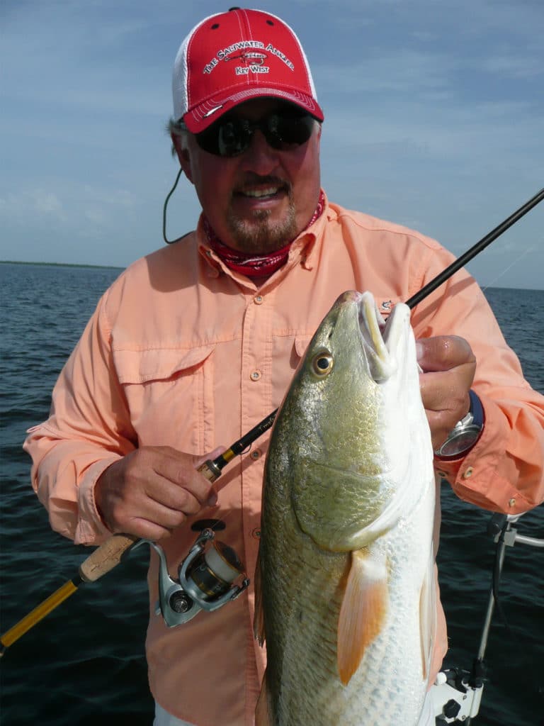 Even in the winter, you can catch plenty of redfish if you know where they stage during extreme low water.