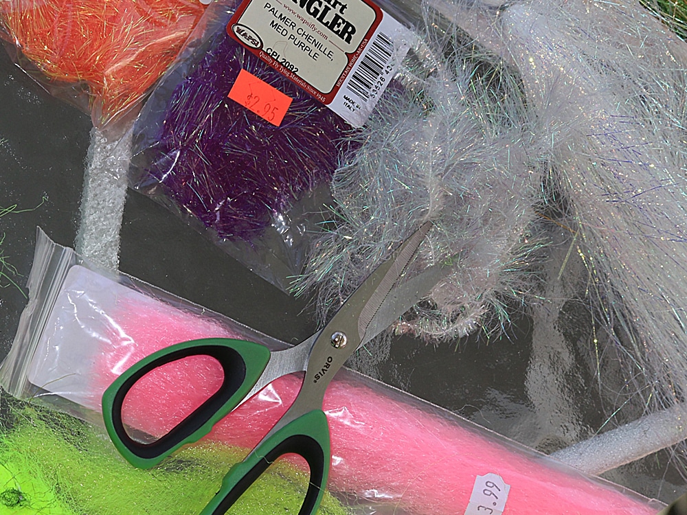Palmered chenile and Streamer Brush are ideal for flies for toothy fish