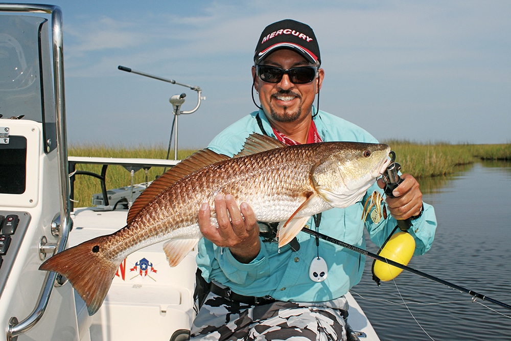 redfish using spinnerbaits