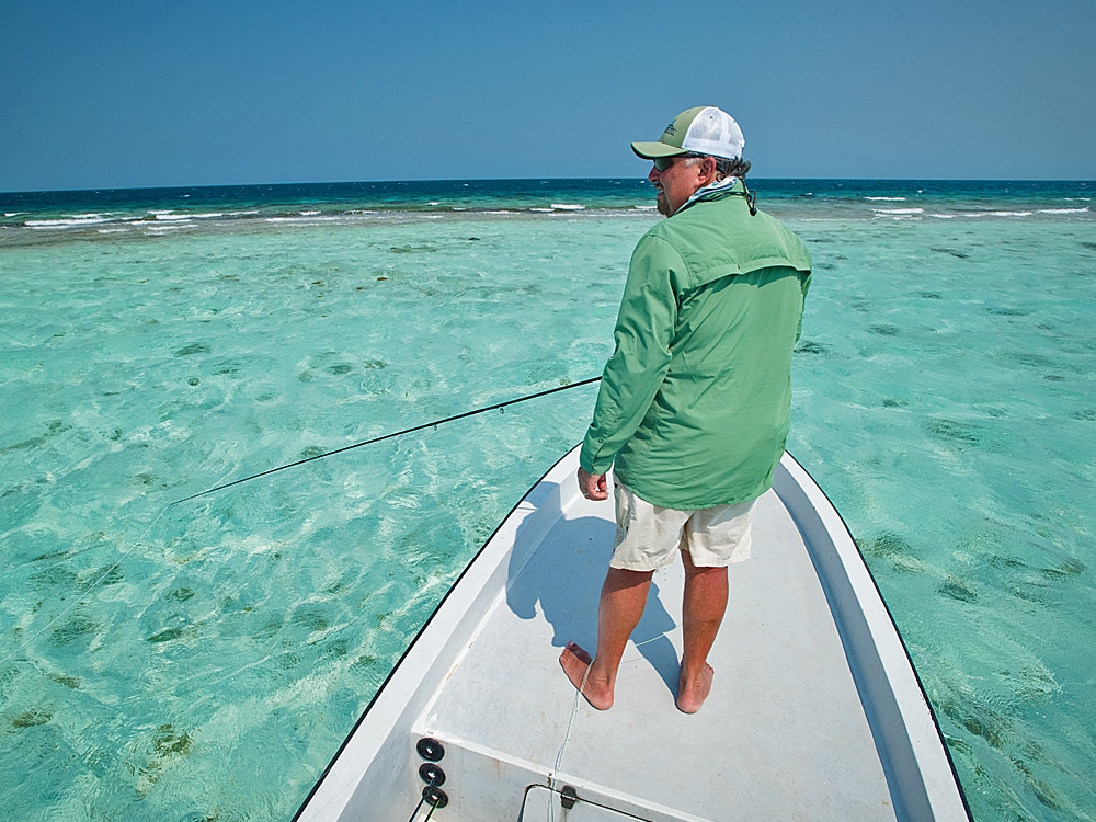 poling the shoals of Belize's Permit Alley