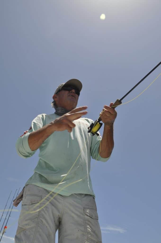 The 8-weight fly rod is lighter in the hand, but is still able to turn over long leaders and weighted flies.