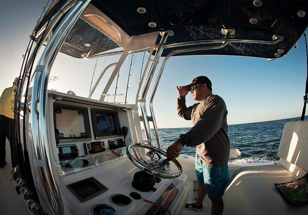 Fishing offshore using electronics