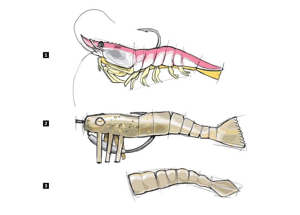 Fake shrimp rigs