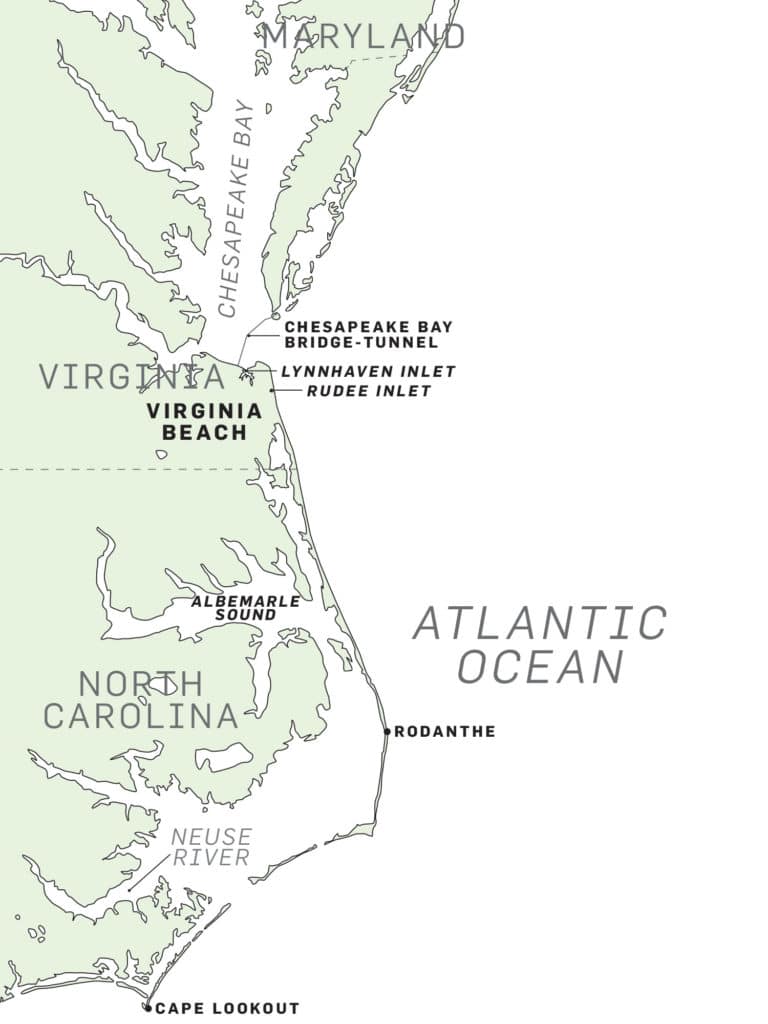Red drum and striped bass commingle in the surf and estuaries throughout the coasts of Maryland, Virginia and North Carolina.