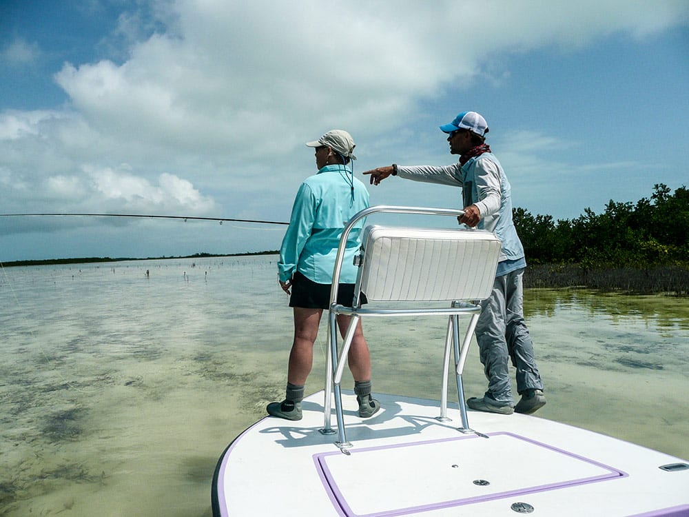 Flats guide points out the most productive area of the flats.