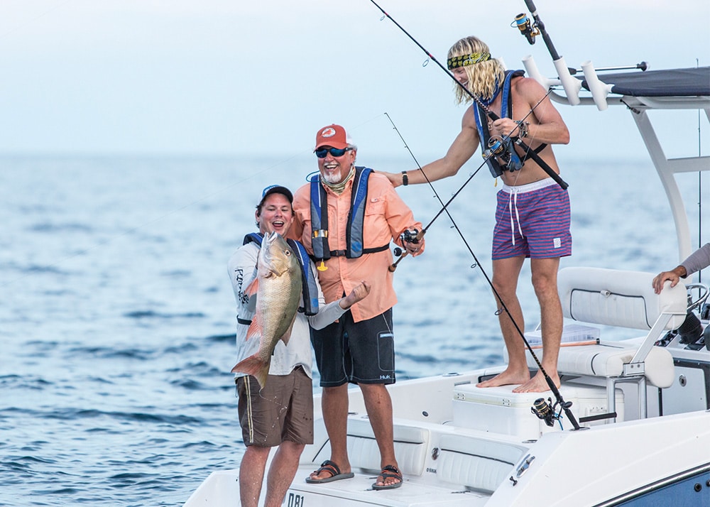 Catching a big mutton snapper