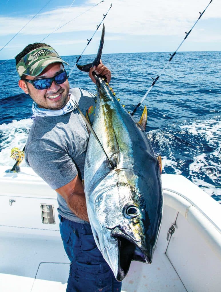 Large yellowfin onboard the boat