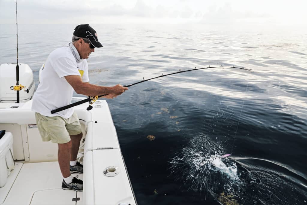 Catching fish jigging