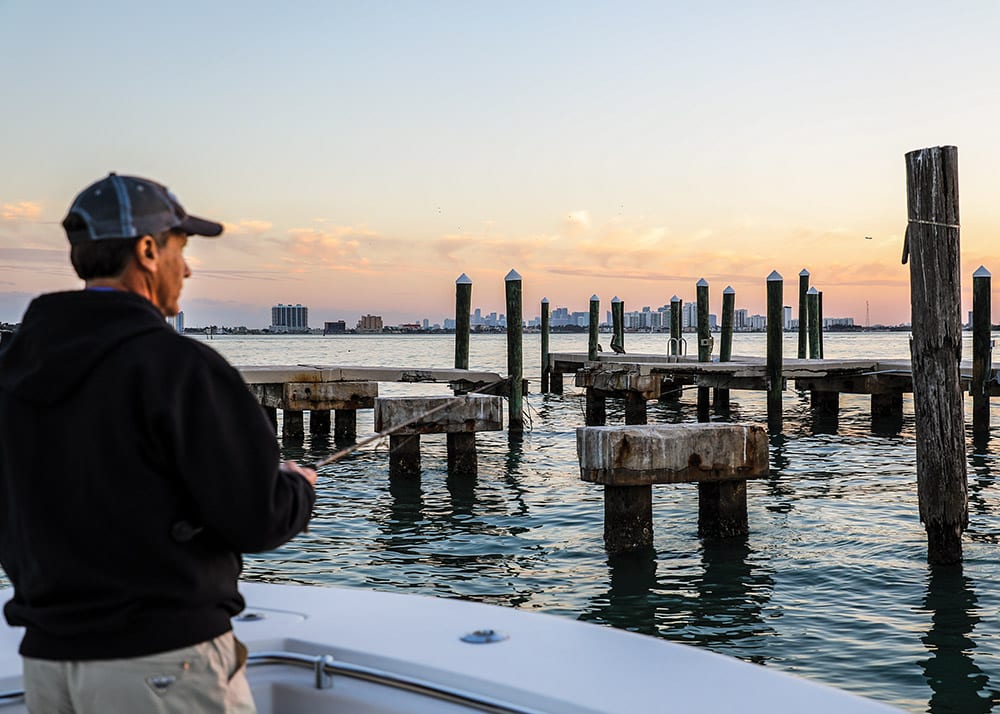 Fishing near docks