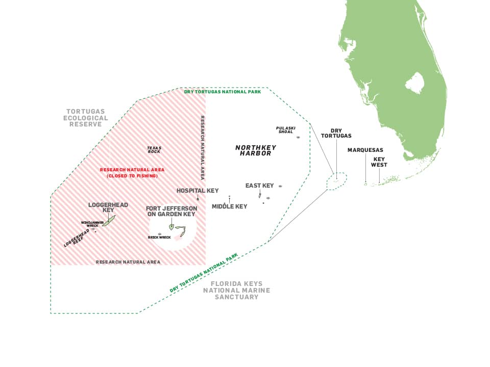 Reaching the Dry Tortugas requires a 70-mile run from Key West, Florida.