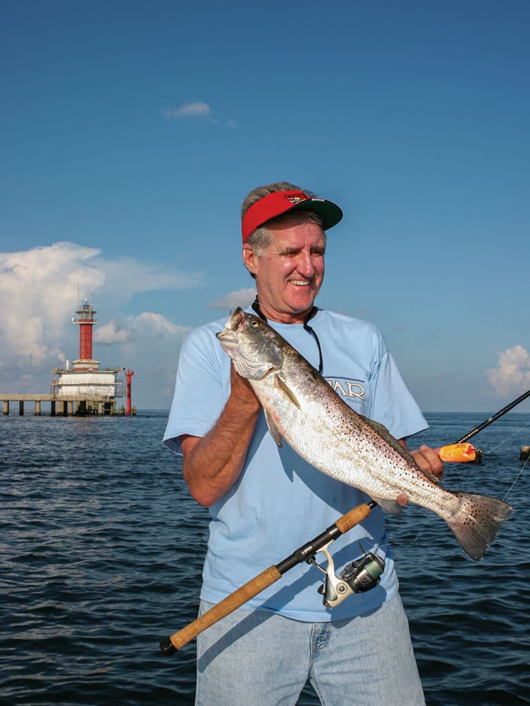 Seatrout fall for variety of lures and baits fished just below a popping cork.