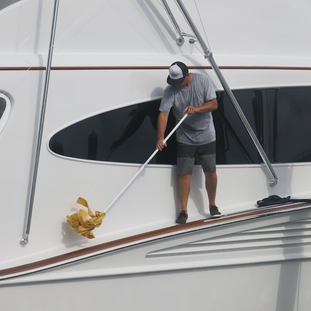 washing fishing boat