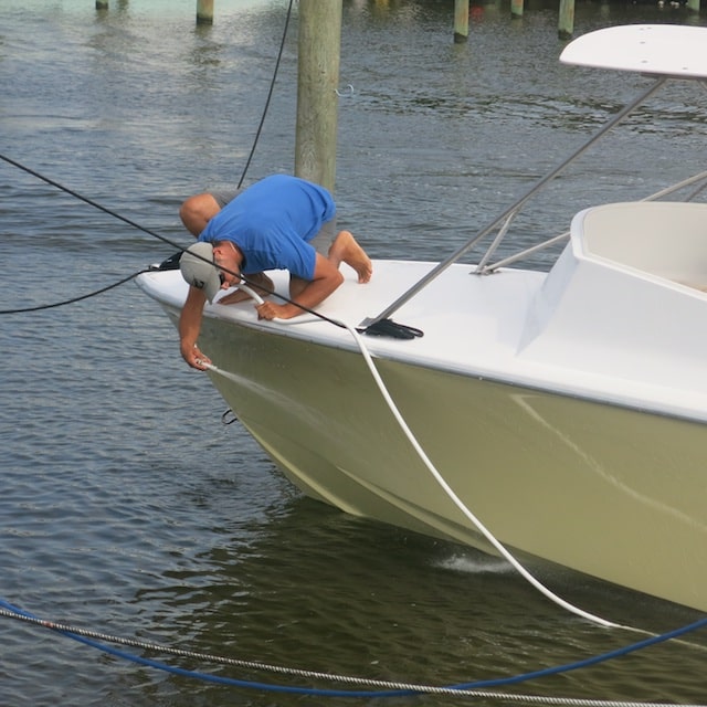 washing fishing boat