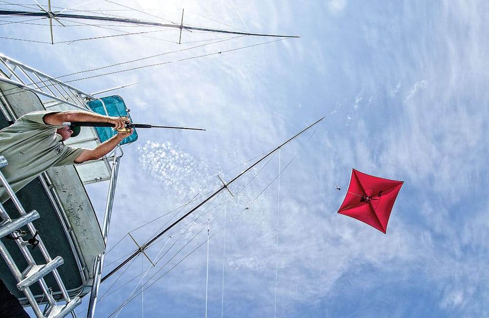 kite-fishing for tuna offshore