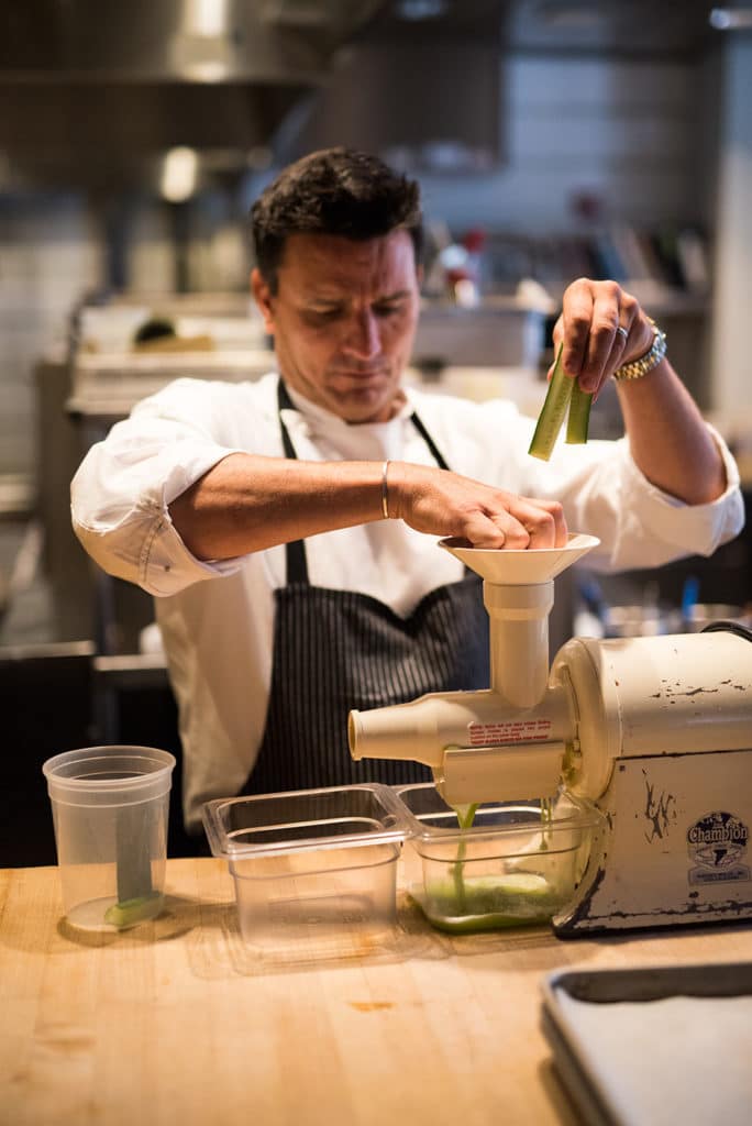 Yellowfin Tuna with Hearts of Palm Slaw and Jalapeño-Cucumber Gazpacho Recipe