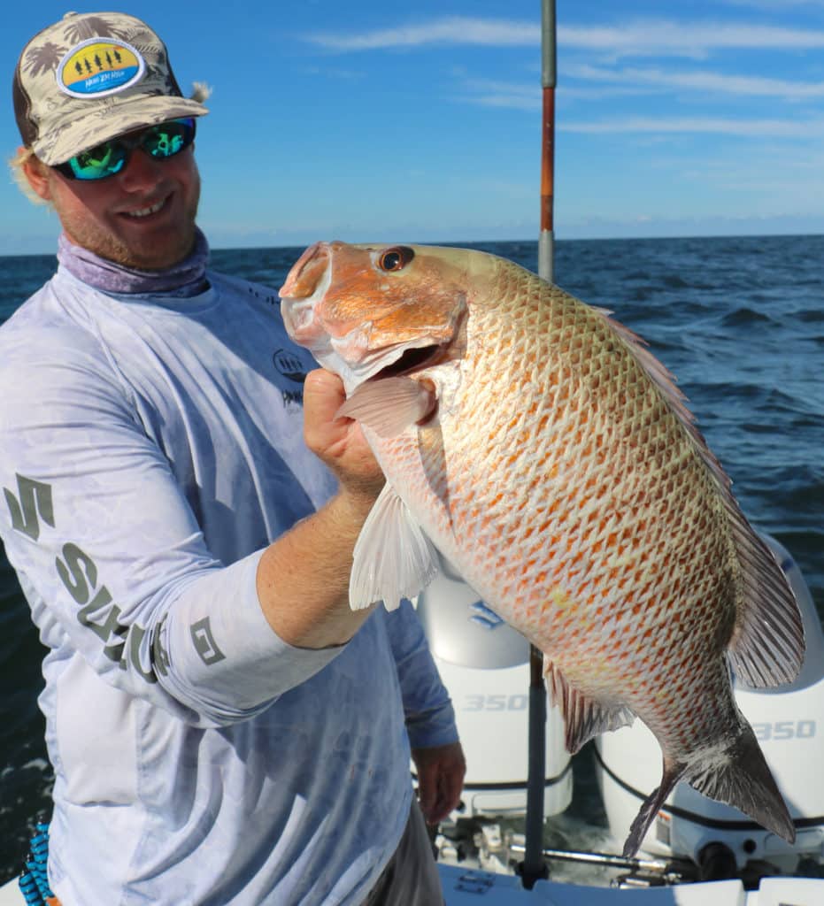 Large mangrove snapper on the boat