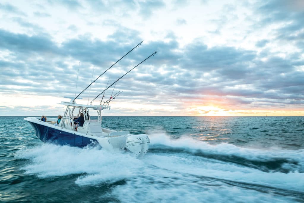 Boat running out to the fishing grounds