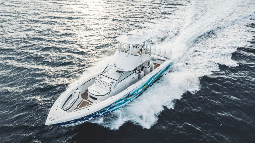 Yellowfin 54 Offshore in the ocean