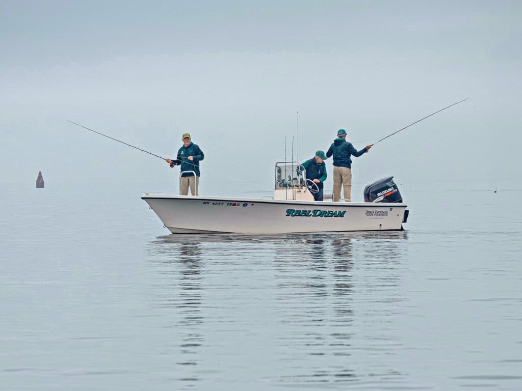 Fly fishing for striped bass