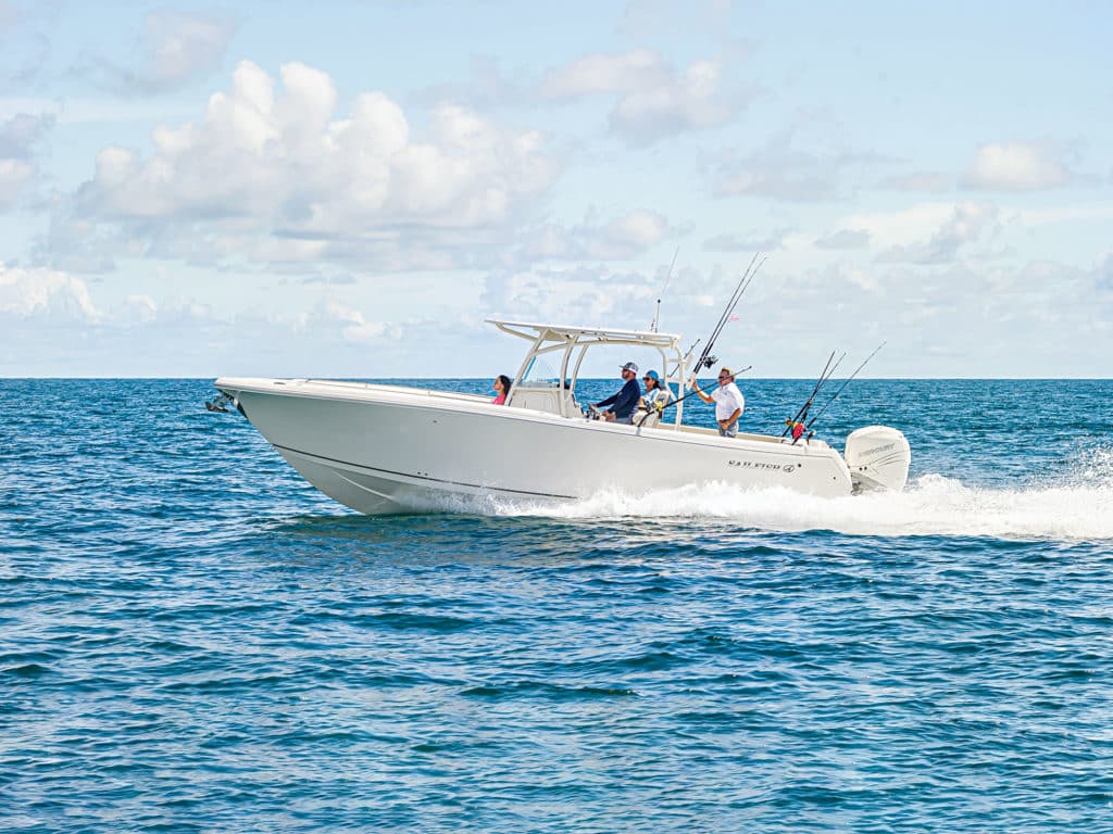 Sailfish 320 CC running offshore