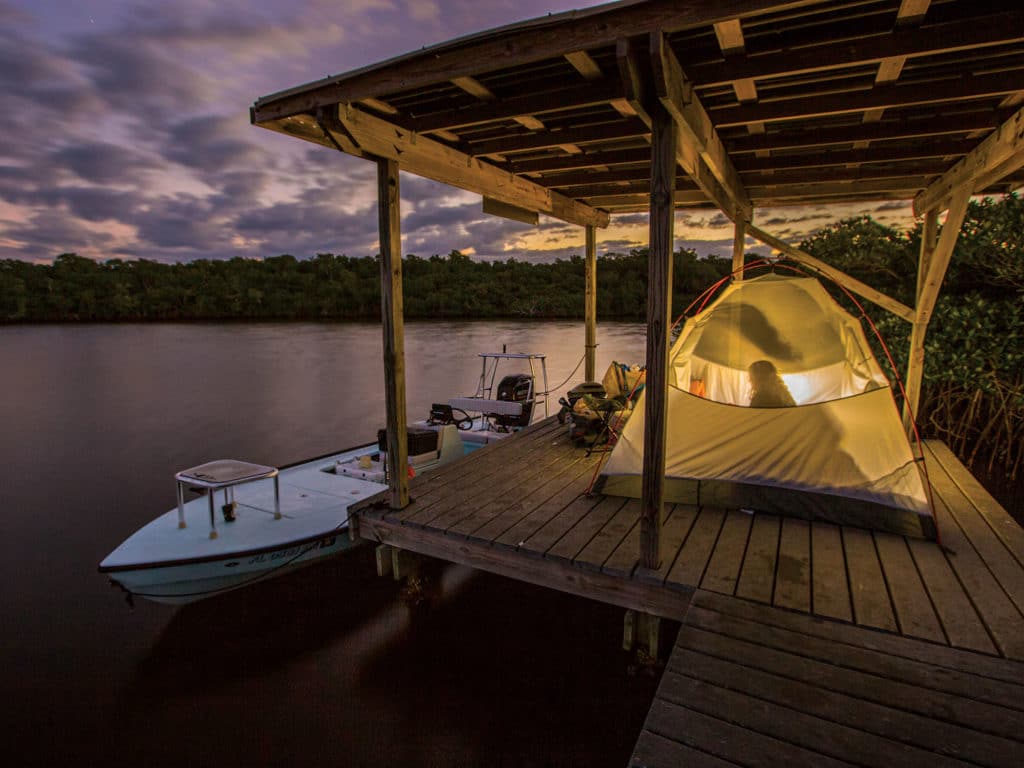 Overnight camping in the Everglades