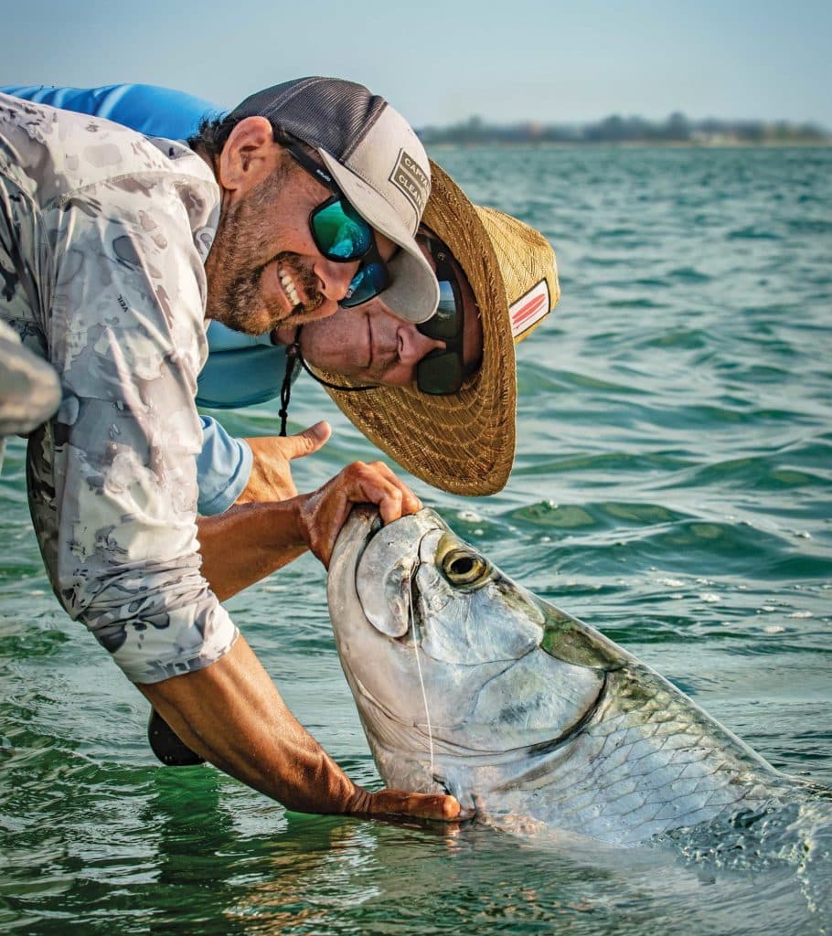 Large tarpon at the boat