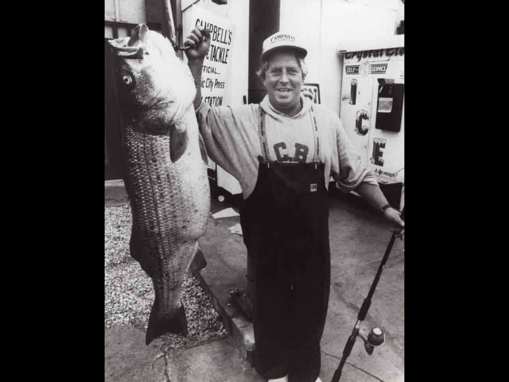 Albert McReynolds striped bass world record