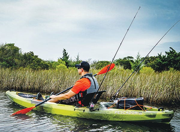 Kayak angler in a creek