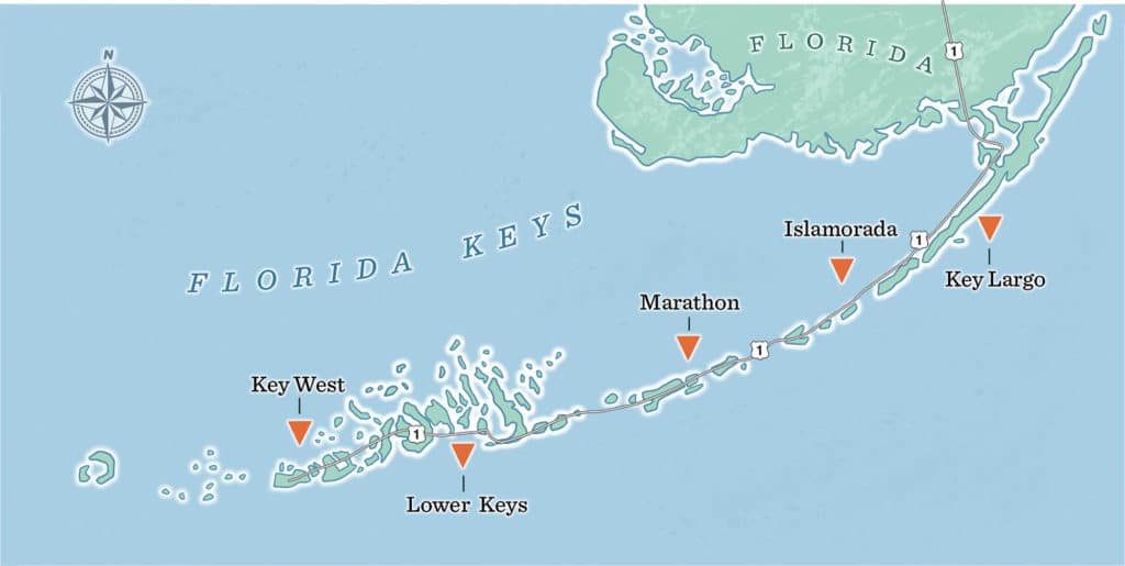 Mahi Keys fishing map