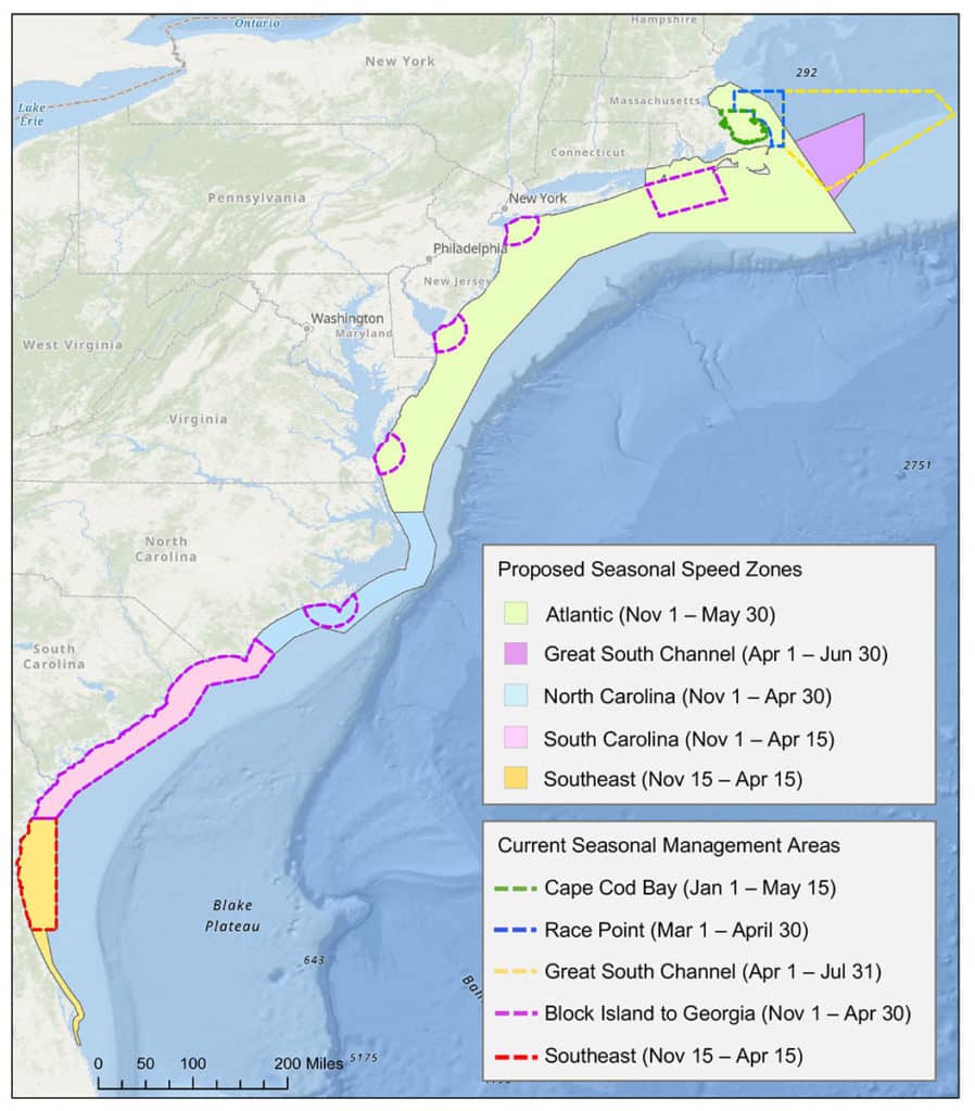 whale vessel speed restrictions map