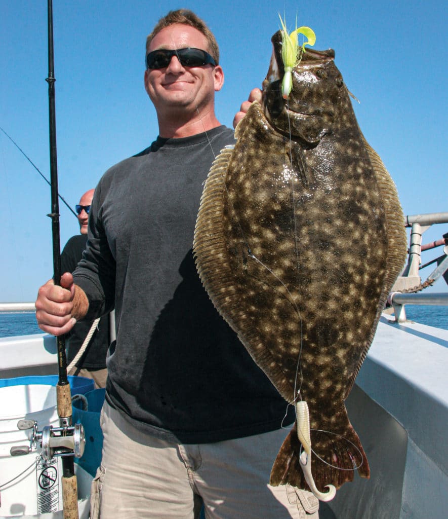 Flounder caught using bucktail