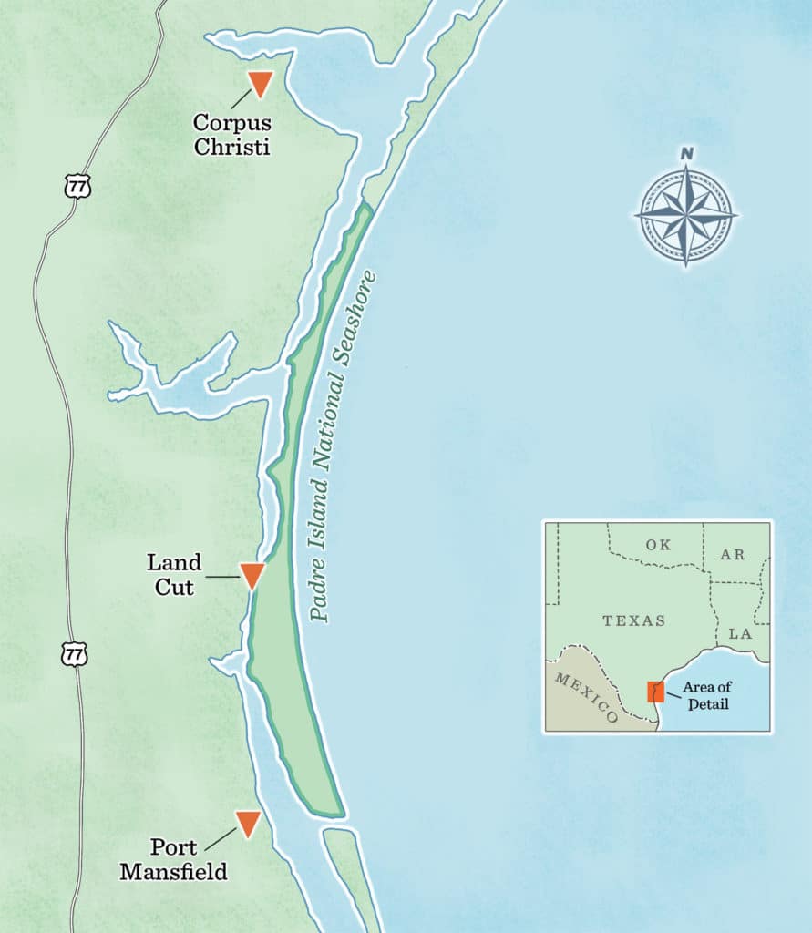 Map of Texas redfish fishing