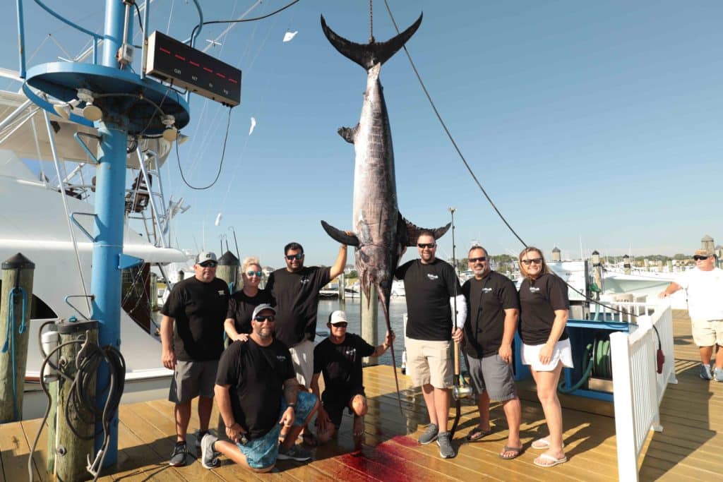 crew with Maryland swordfish record