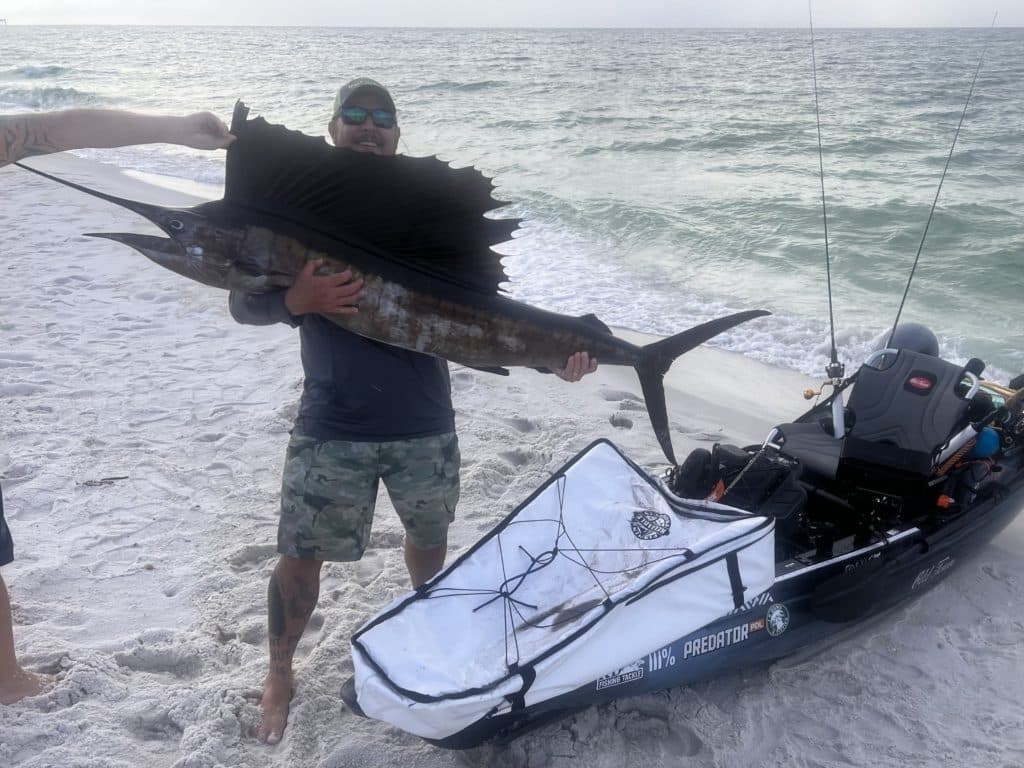 Sailfish Caught on Kayak Near Beach