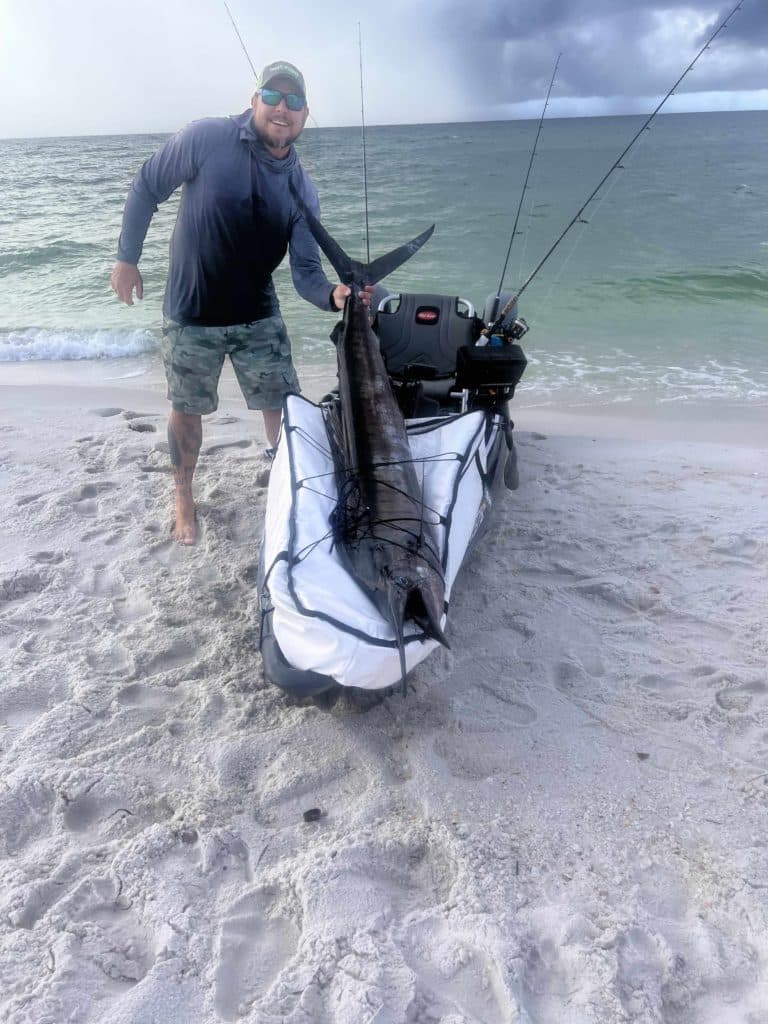 sailfish on kayak