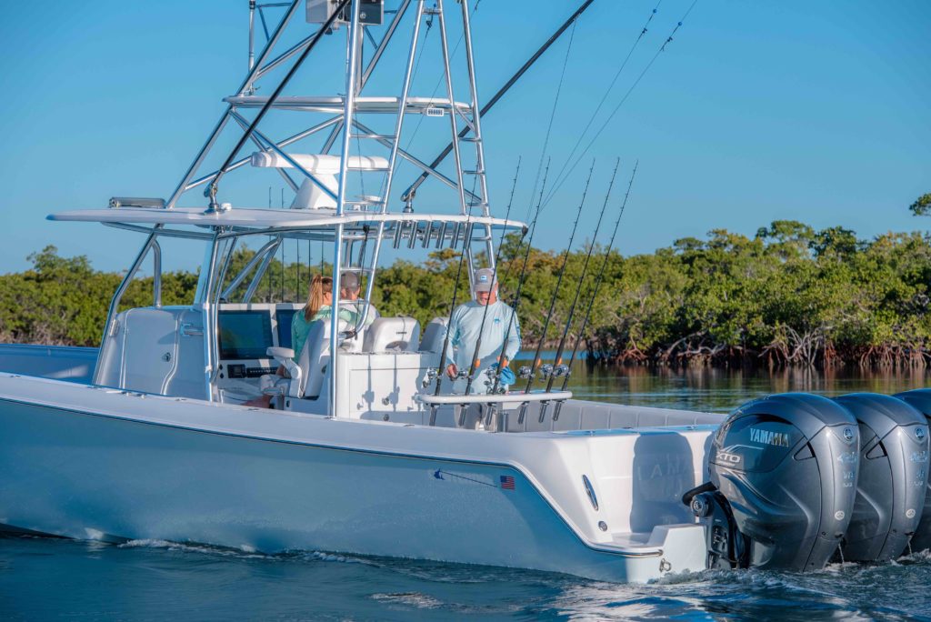 Contender boat outfitted with plenty of rod holders