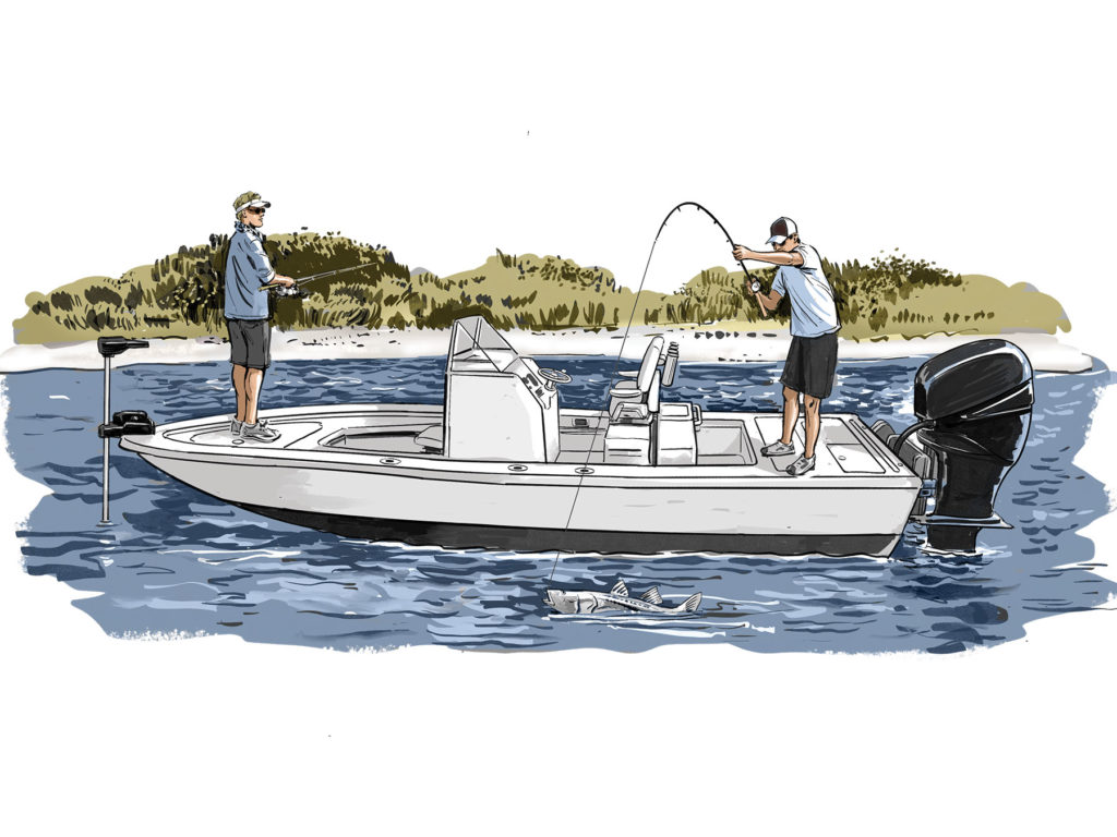 Bay boat illustration
