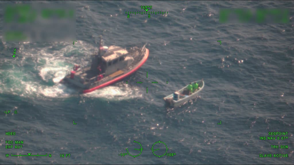 Coast Guard boat stops lancha
