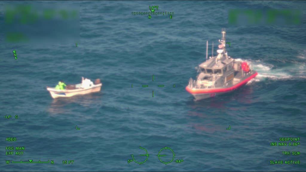 Coast Guard boat catches up to lancha
