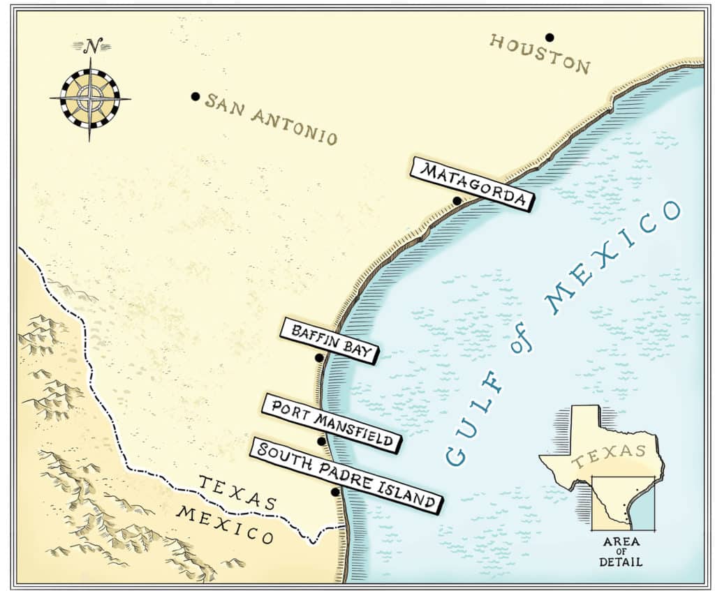 Map of Texas seatrout fishing