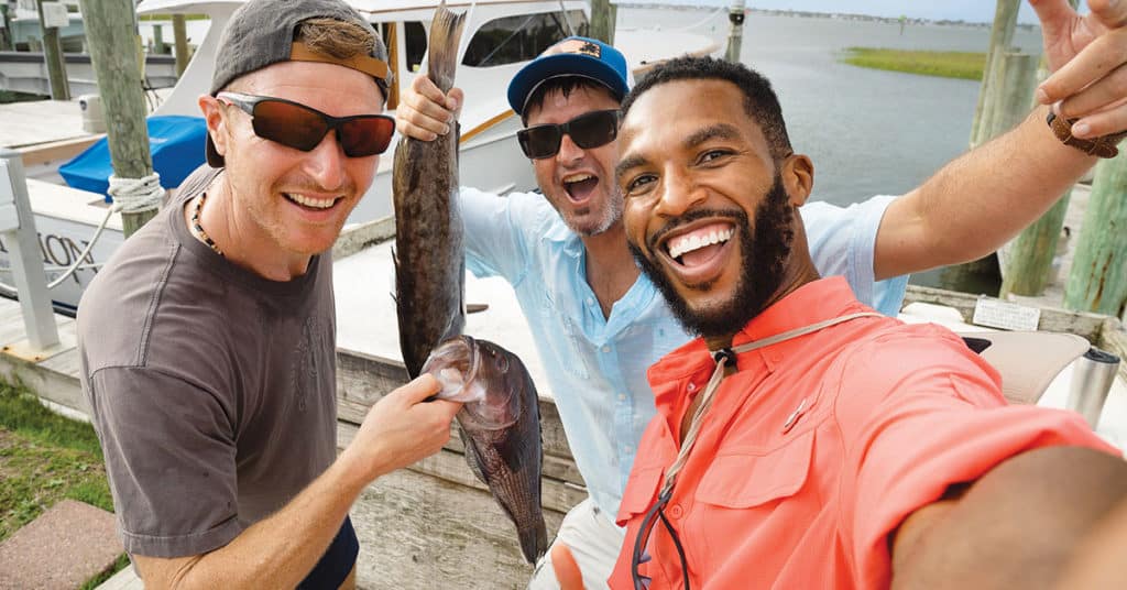 Anglers on the dock