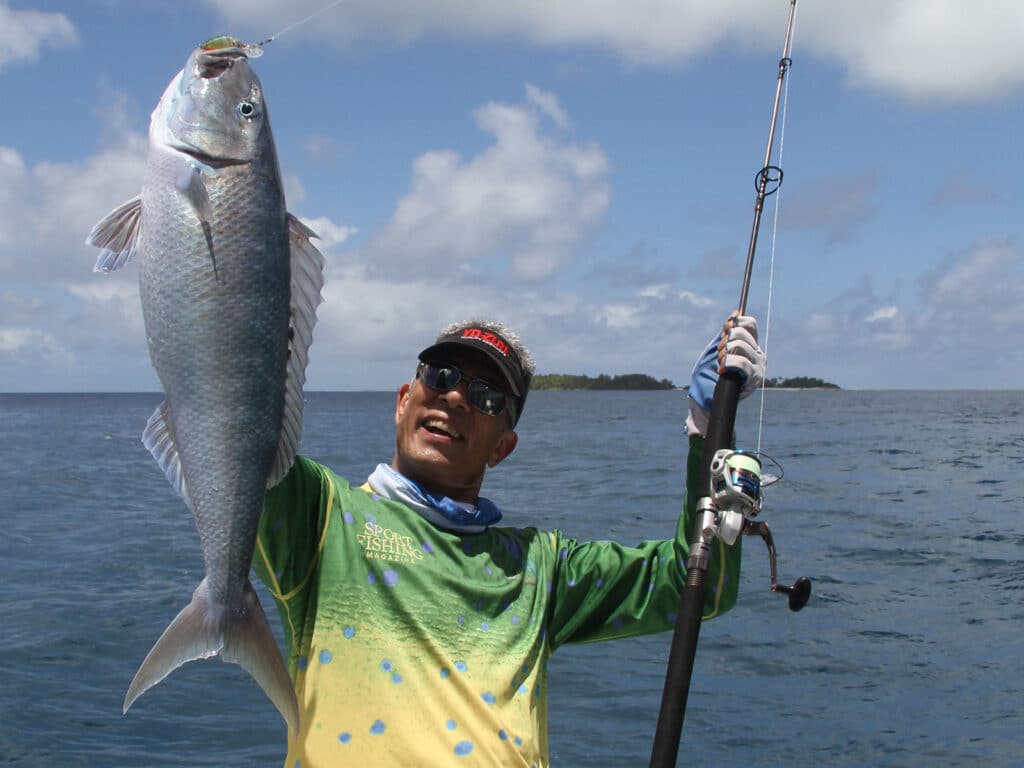 jobfish caught on a lipped lure