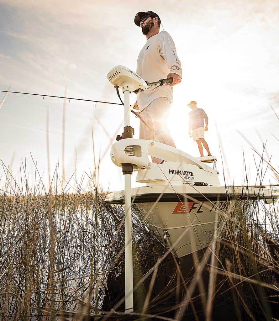 Anglers using virtual anchor