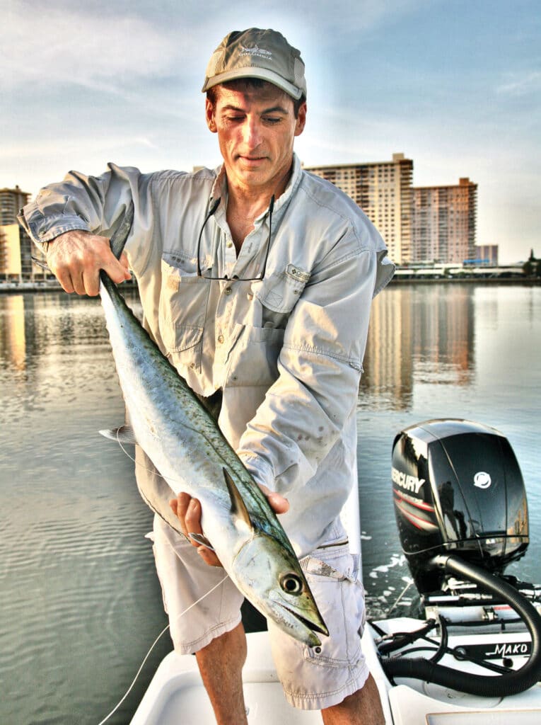 Capt. Abie Raymond on the water